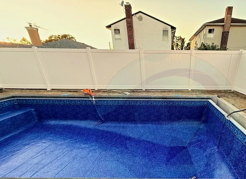 New patterned liner set inside the coping